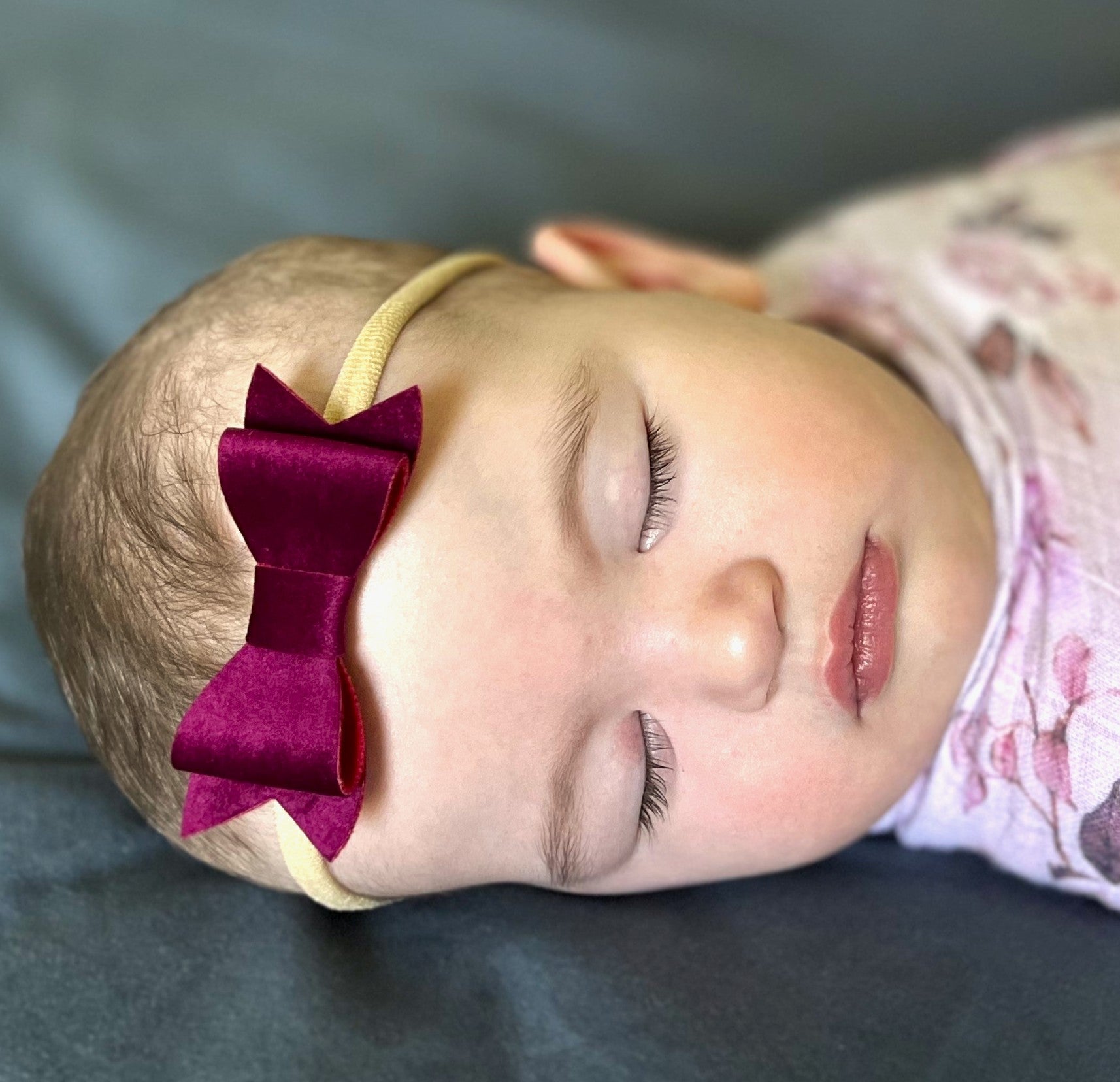 Madeleine Bow Headband - velvet plum