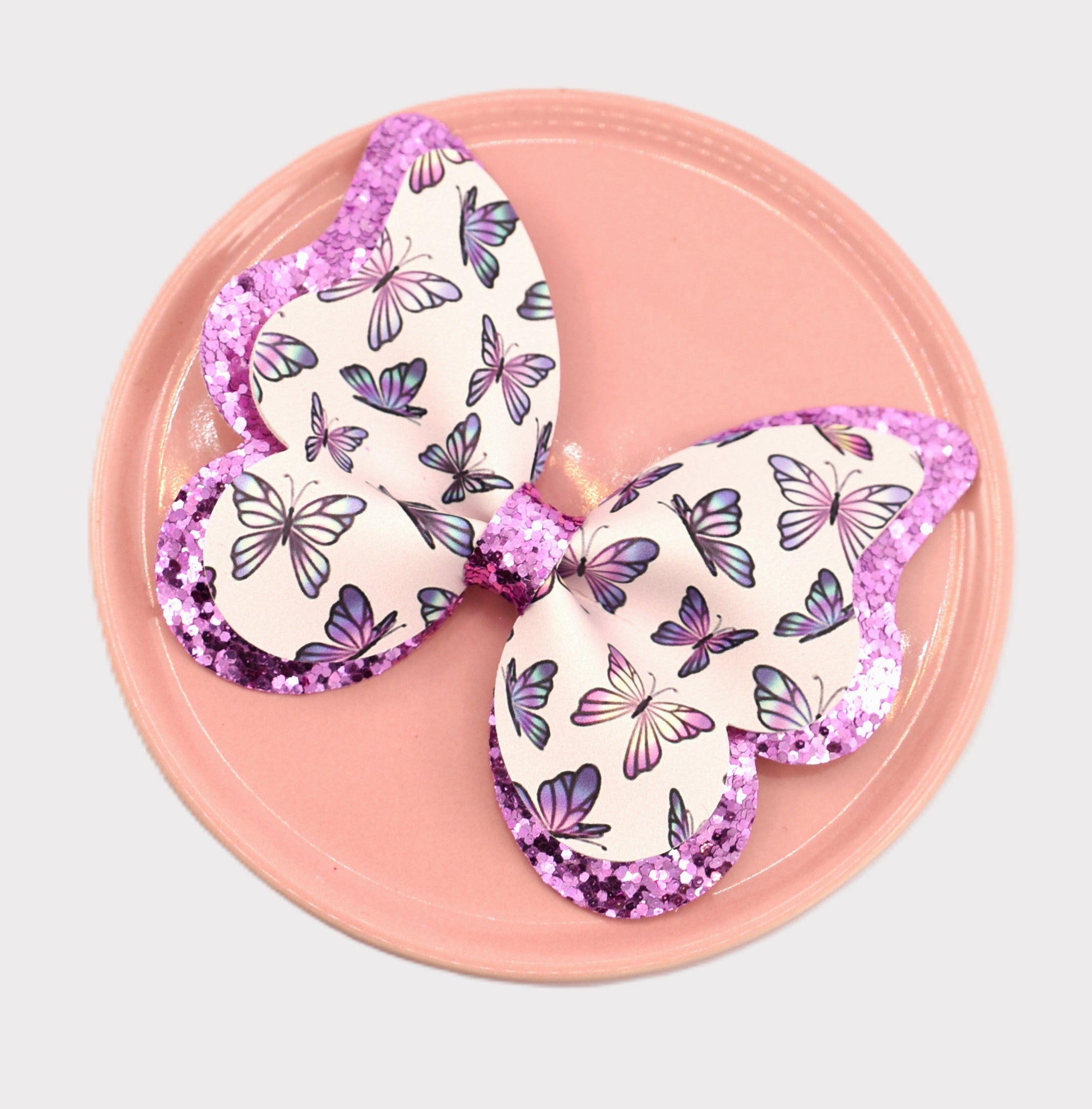 Butterfly Hair Clip - pink butterflies