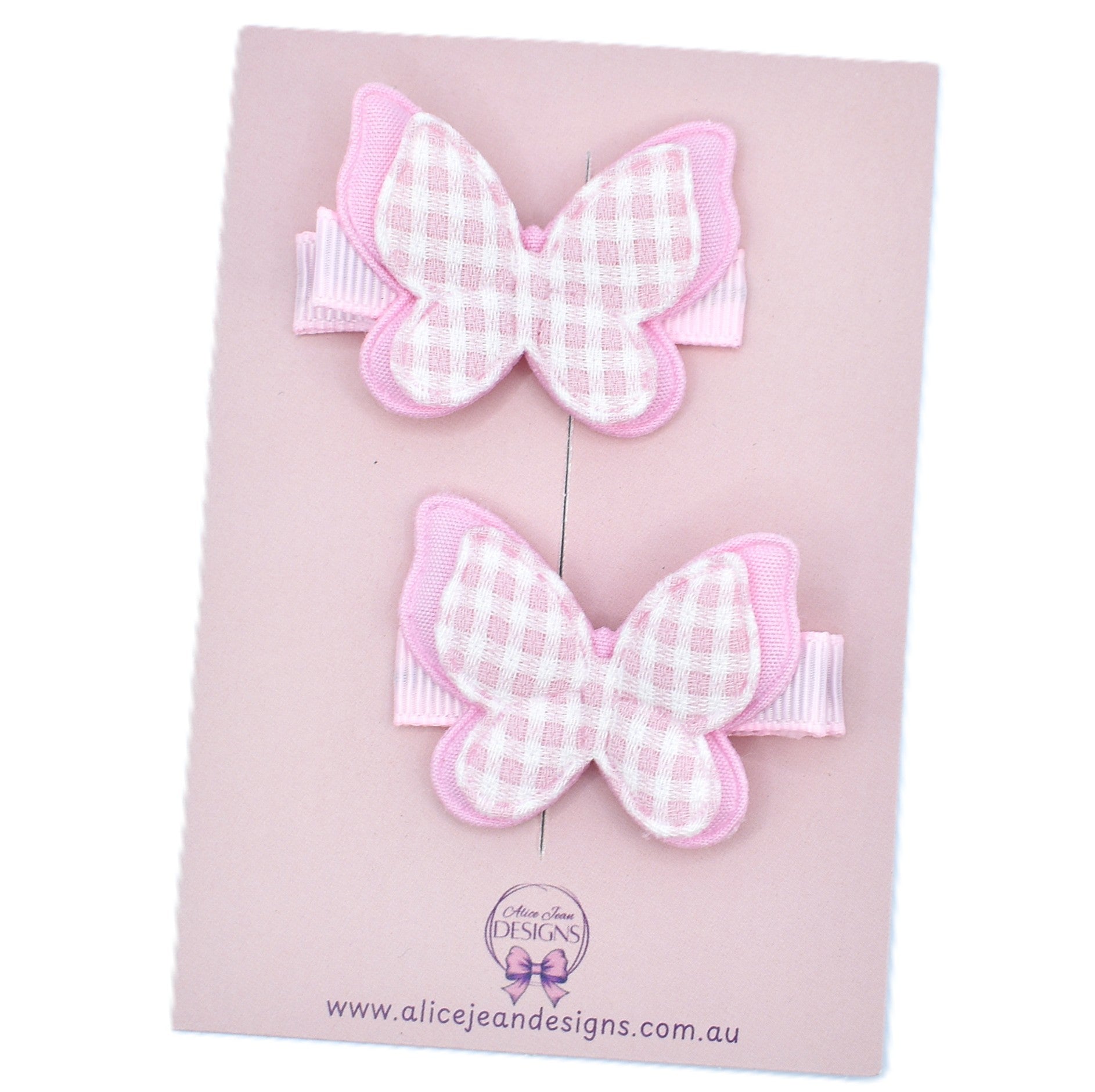 Butterfly Hair Clips - pink