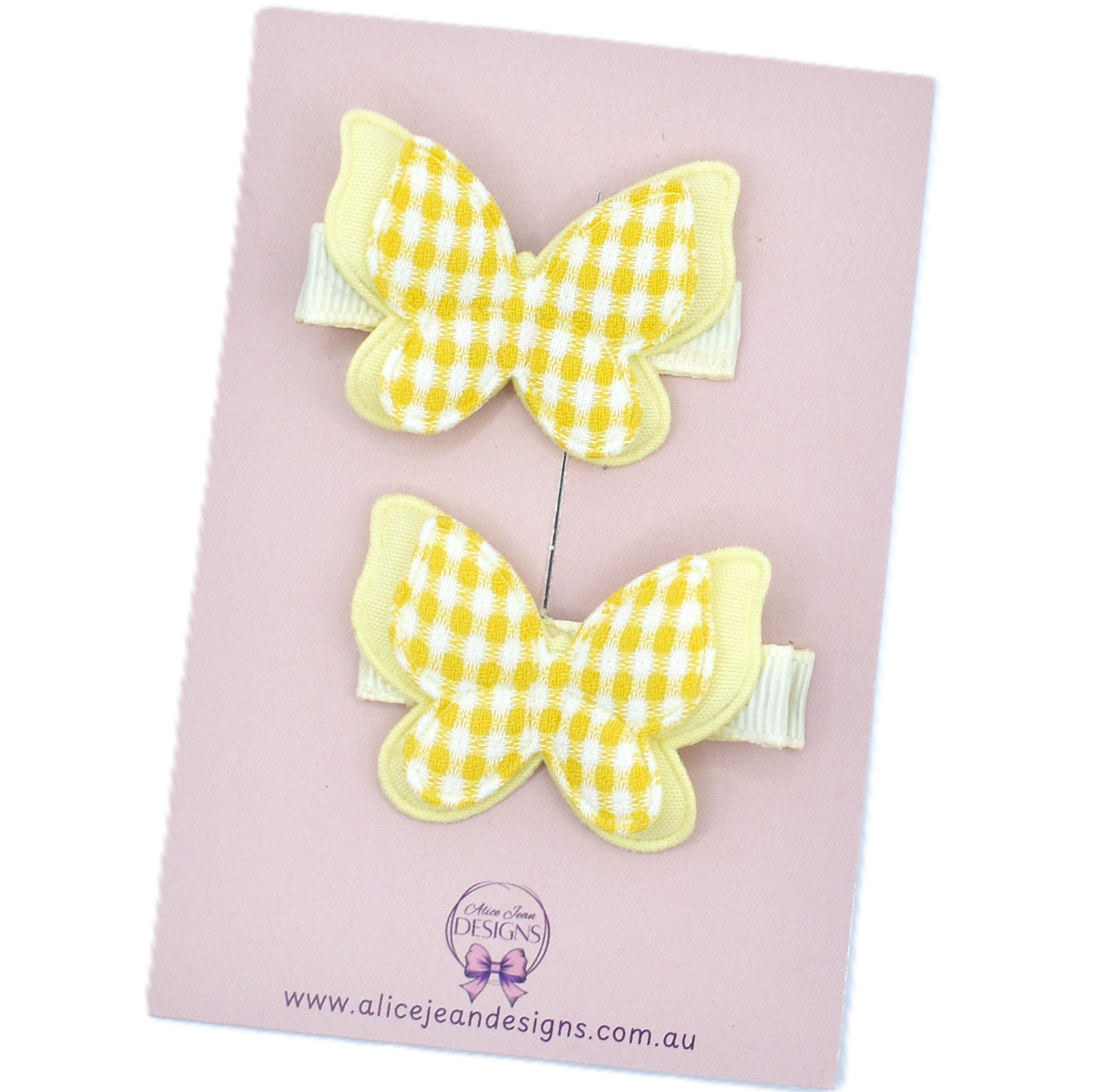 Butterfly Hair Clips - yellow