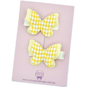 Butterfly Hair Clips - yellow