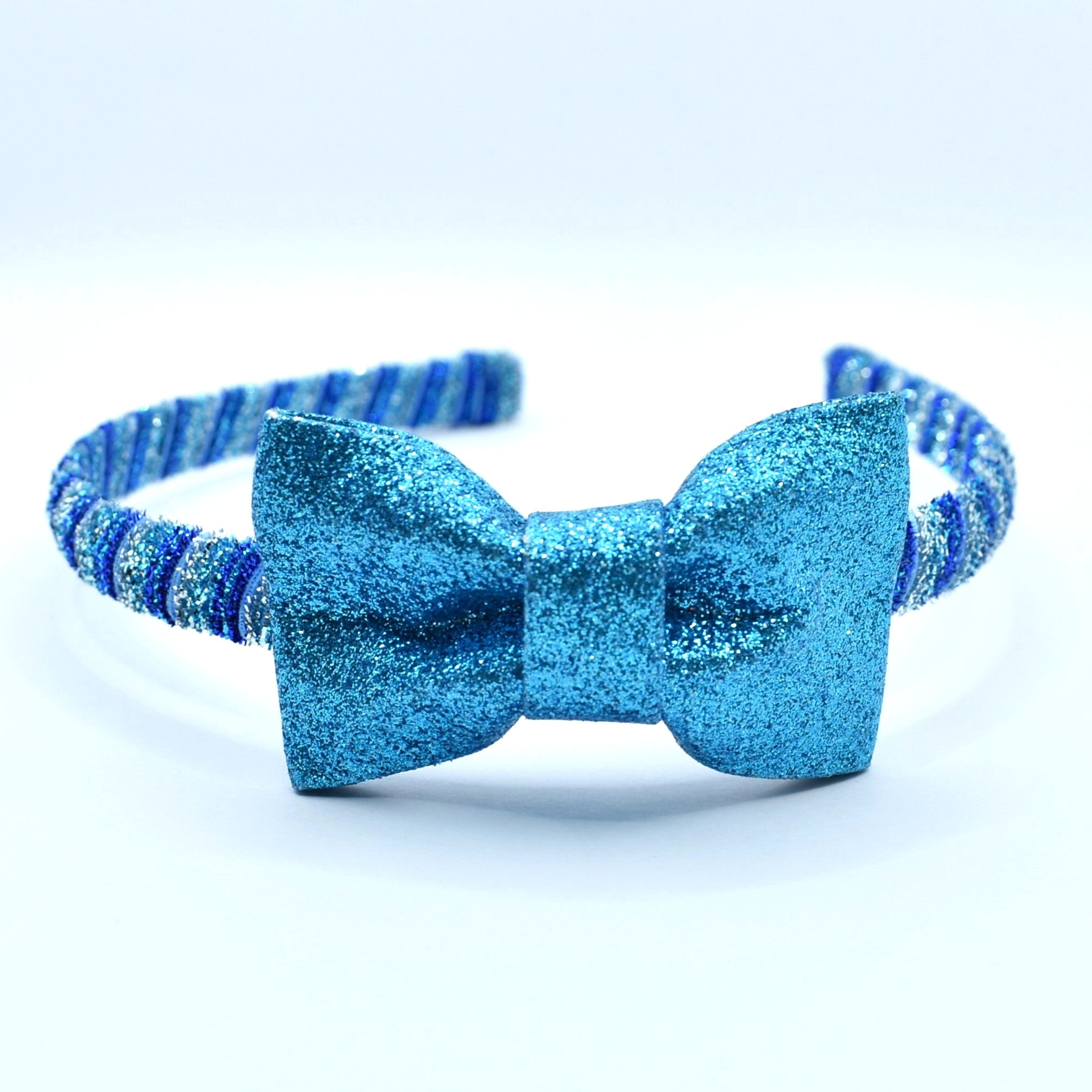 Glitter Bow Headband - Blue