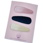 Velvet Snap Clips - set of 3