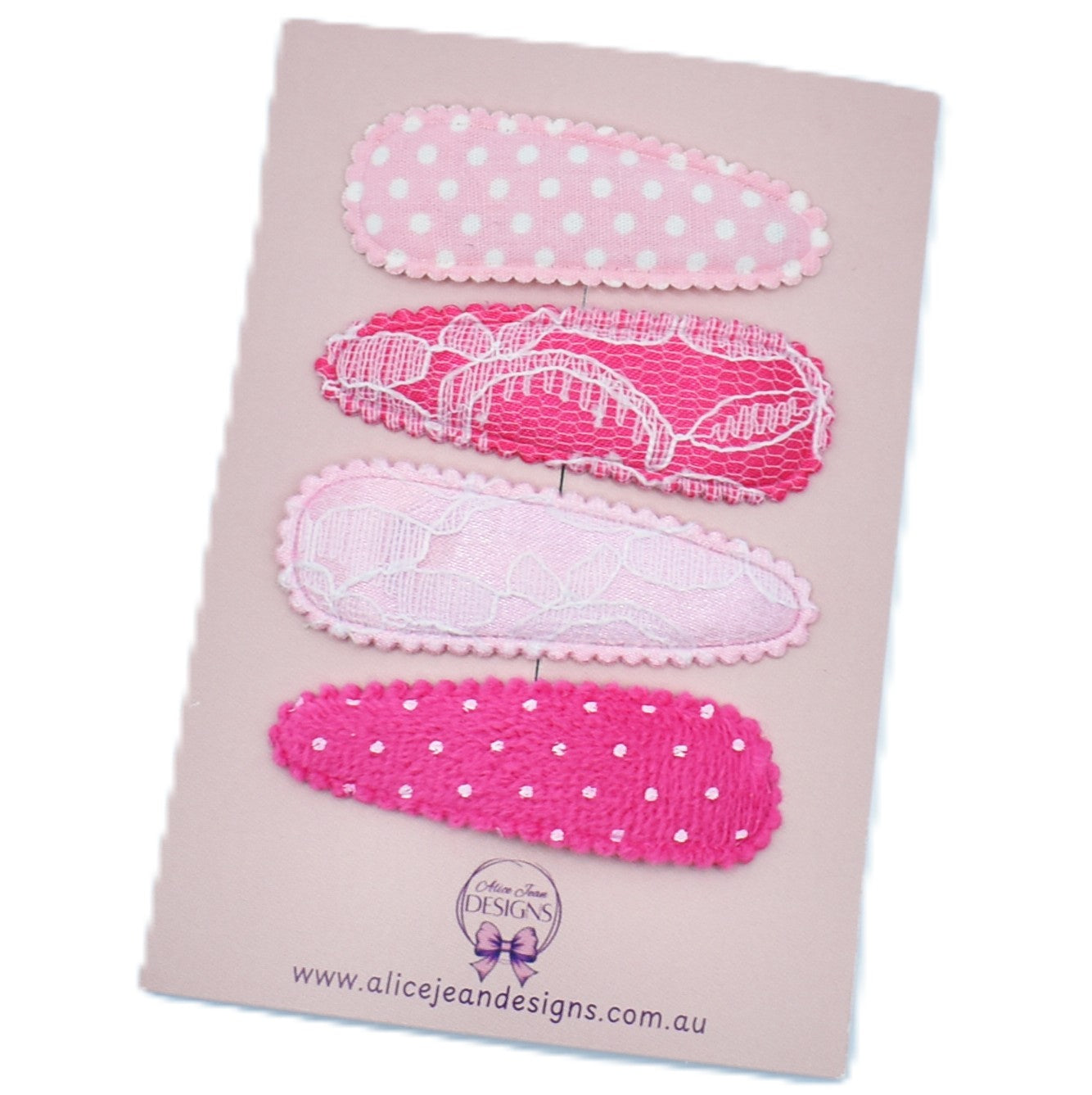Snap Clips - pink - set of 4