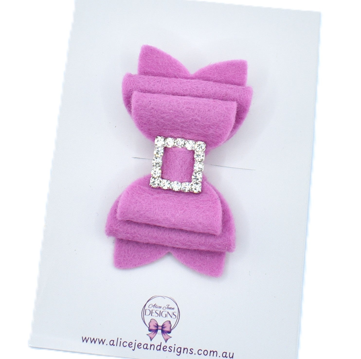 Annabelle Bow Hair Clip - Mauve felt bow