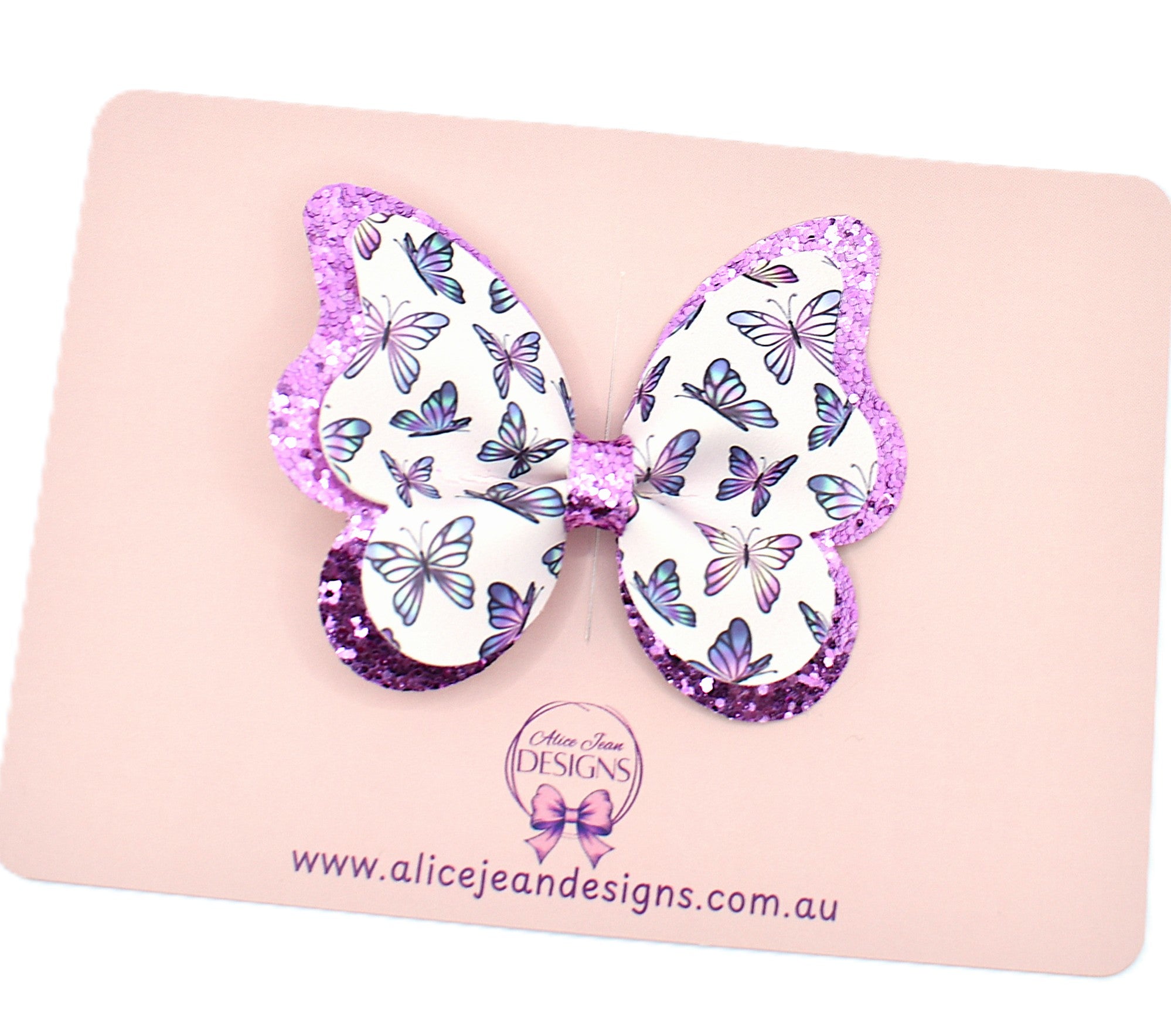 Butterfly Hair Clip - pink butterflies