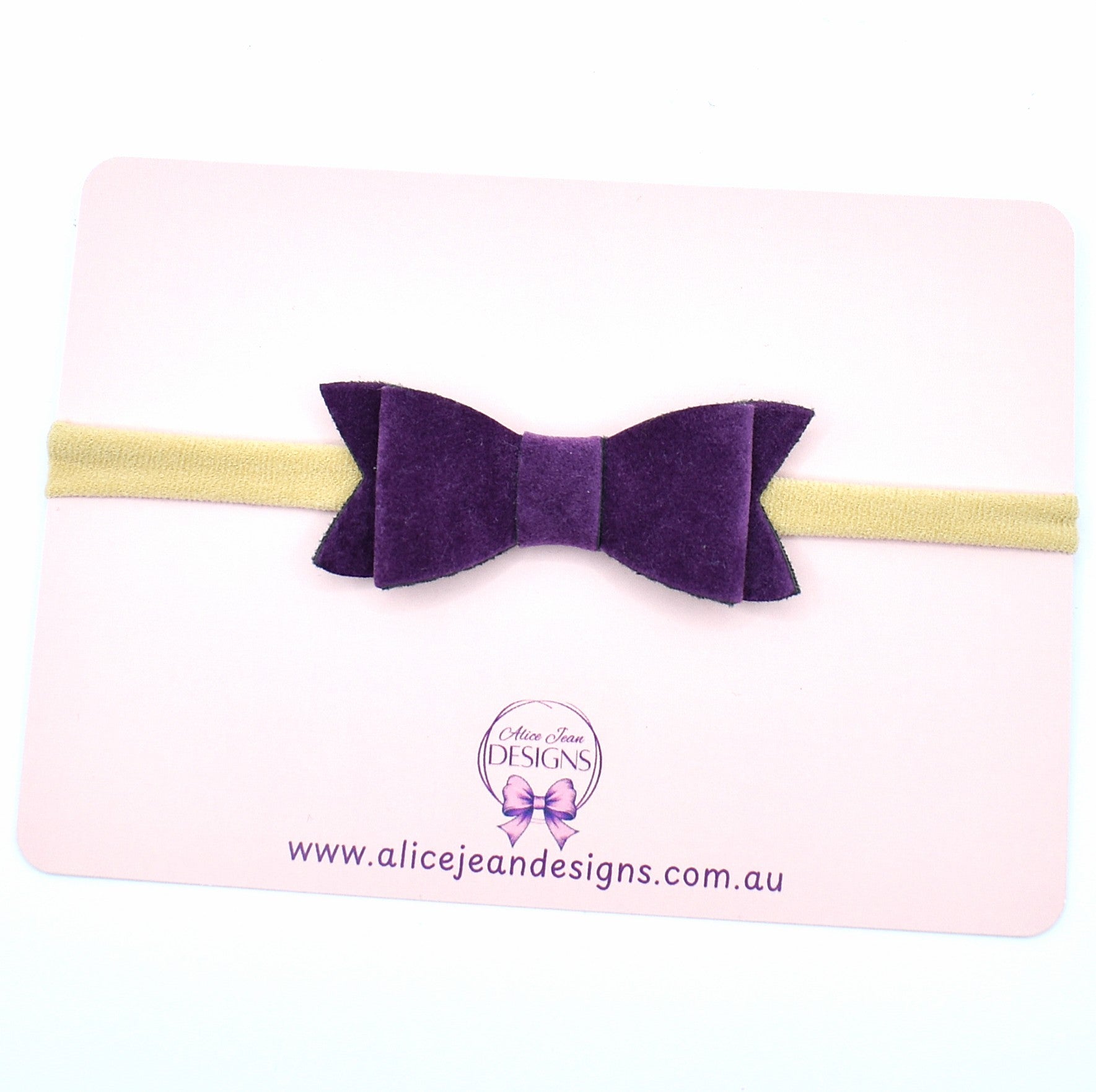 Madeleine Bow Headband - purple velvet