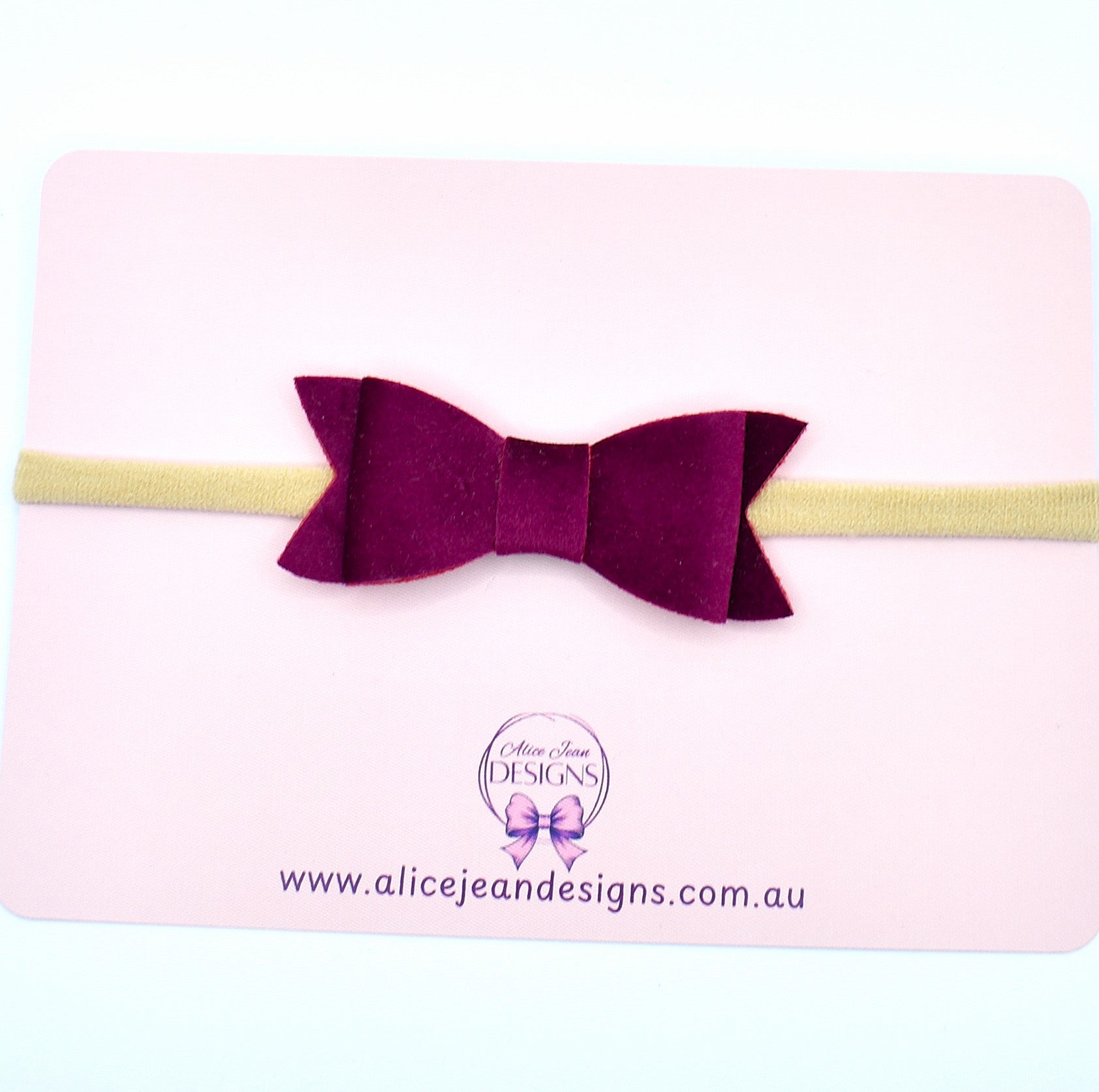 Madeleine Bow Headband - velvet plum