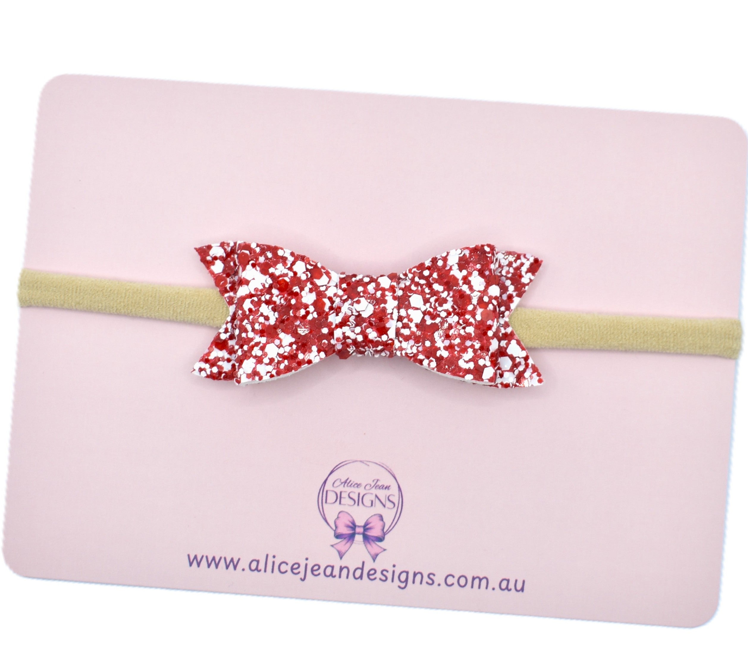 Madeleine Bow Headband - Crushed Candy Cane