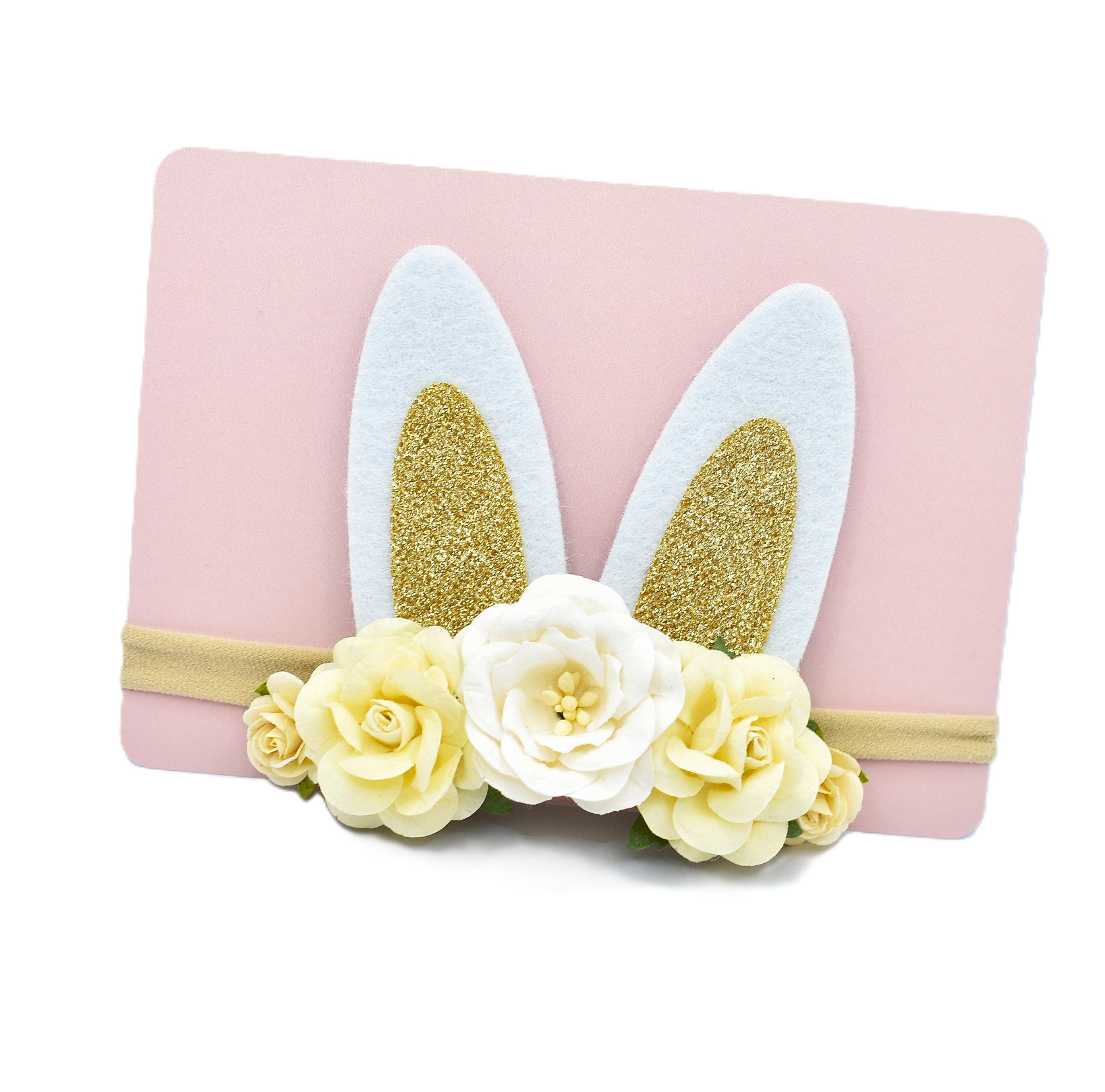 Floral Easter Bunny Ears Headband