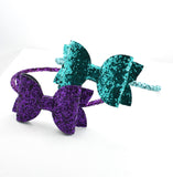 Glitter Bow Headband - purple