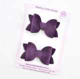 Annabelle - Velvet piggytail bows - purple