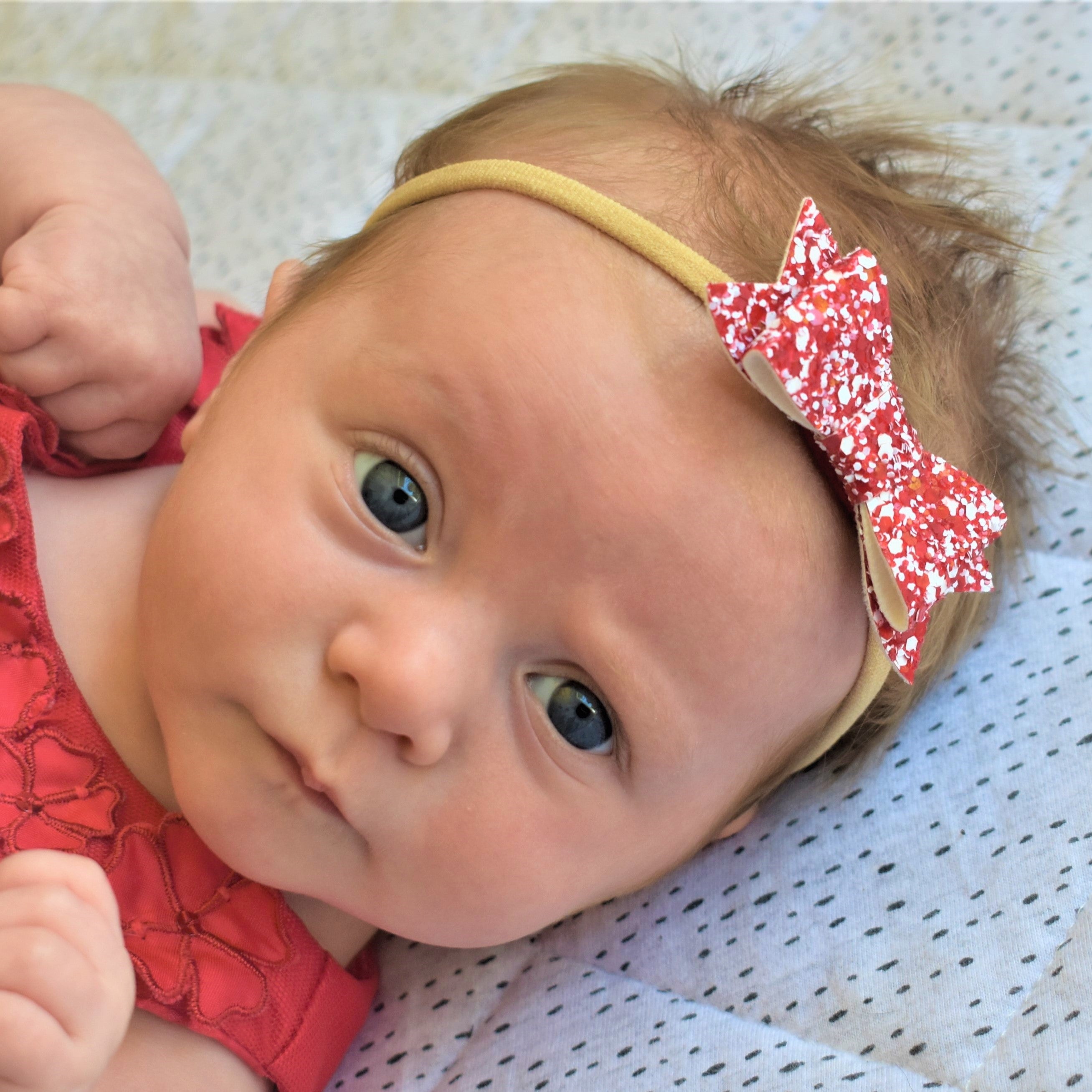 Madeleine Bow Headband - Crushed Candy Cane