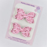 Annabelle - Pink lace piggytail bows