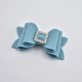 Annabelle Bow Hair Clip - Felt bow with rhinestone