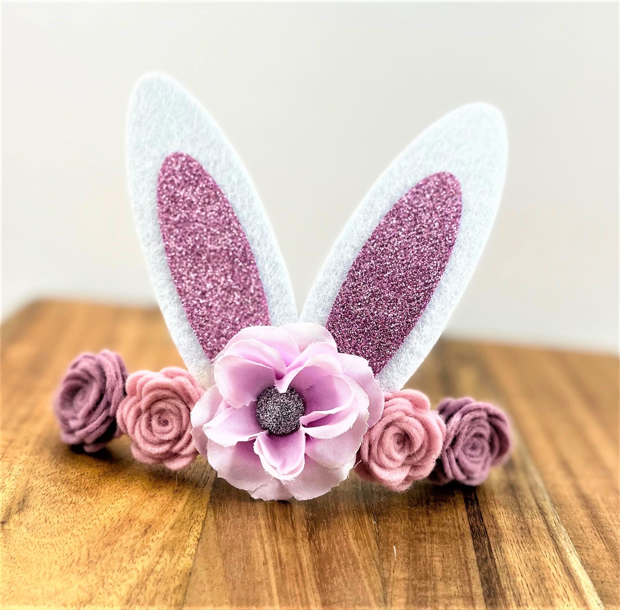 Glitter Easter Bunny Ears Headband - purple