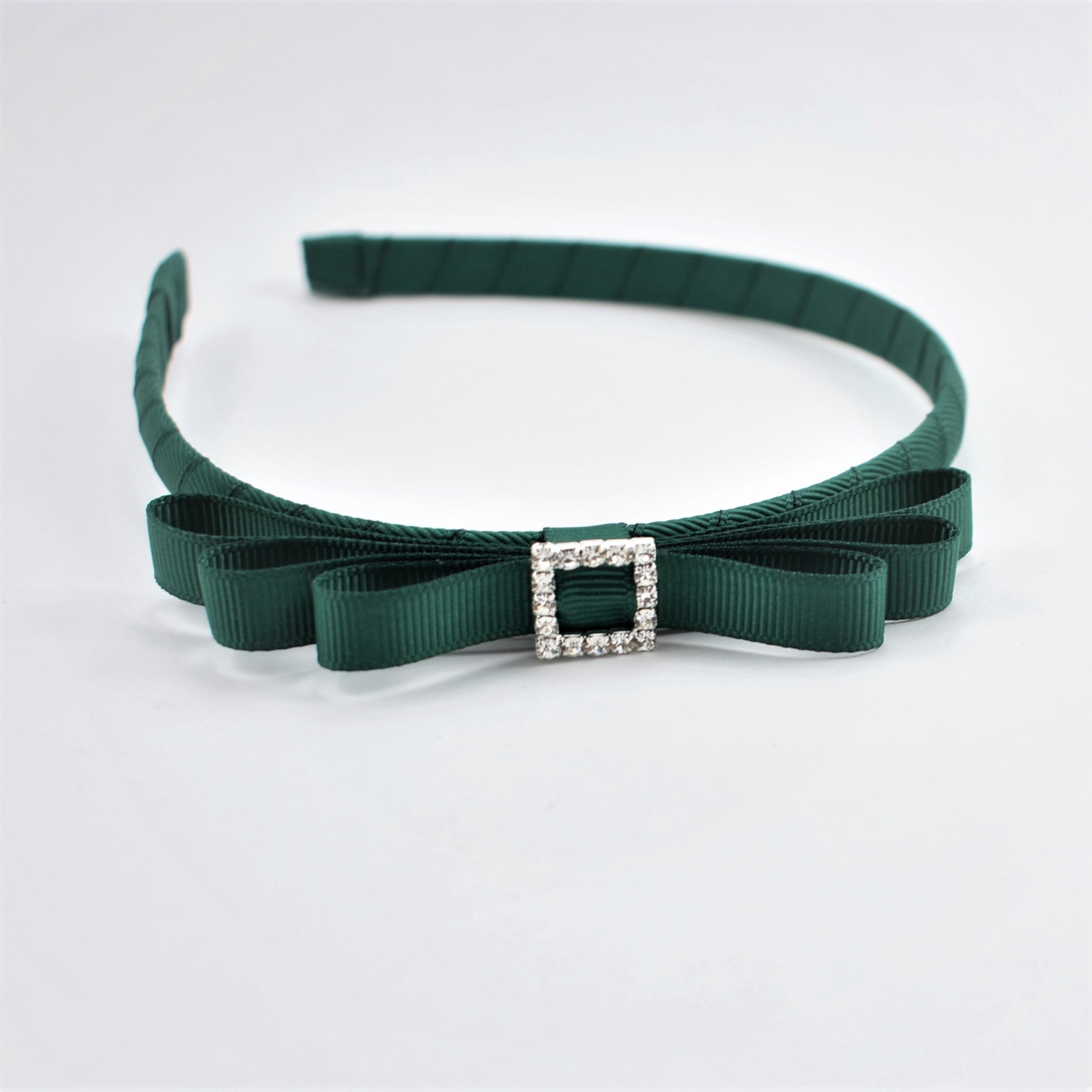 School Headband - Ribbon Bow with rhinestone buckle